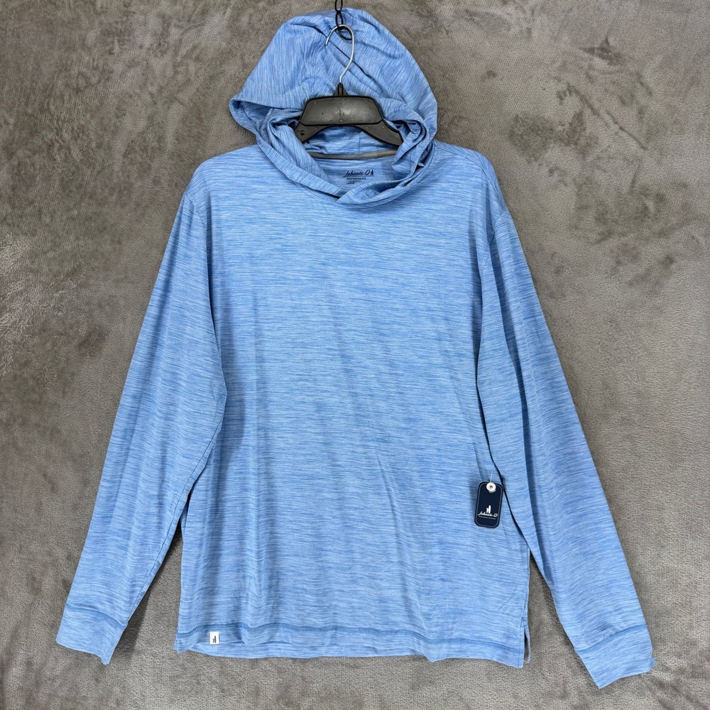 Johnnie-O Hoodie Men Large Blue Talon Performance UPF 50 Sun Protection JMLT2620